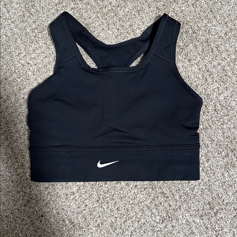 Black Nike long sports bra top